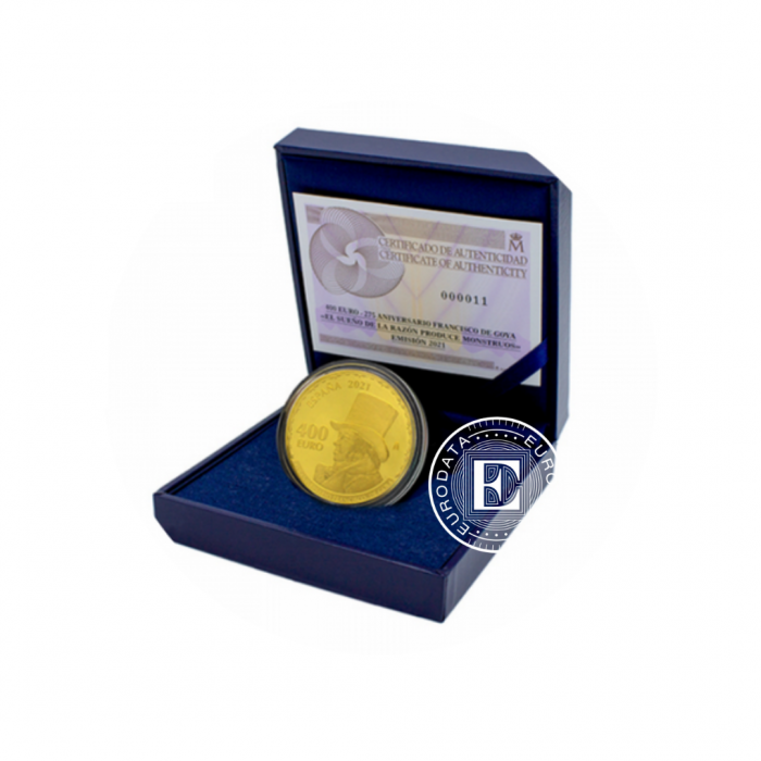 400 euro (27 g) Goldmünze PROOF  The 275th anniversary of Francisco de Goya, Spanien 2021