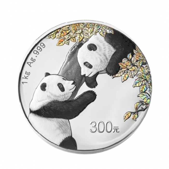 1 kg, PROOF sidabrinė moneta Panda, Kinija 2023