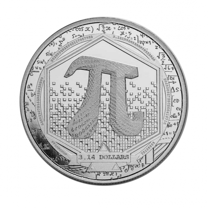 1 oz (31.10 g) sidabrinė moneta Number Pi,  Saliamono Salos 2023