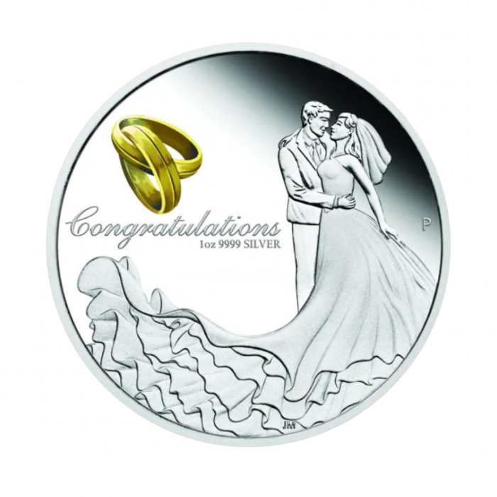 1 oz (31.10 g) srebrna PROOF moneta Wedding, Australia 2023