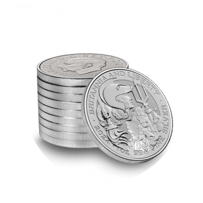 1 oz (31.10 g) silver coin Britannia and Liberty, Great Britain 2024