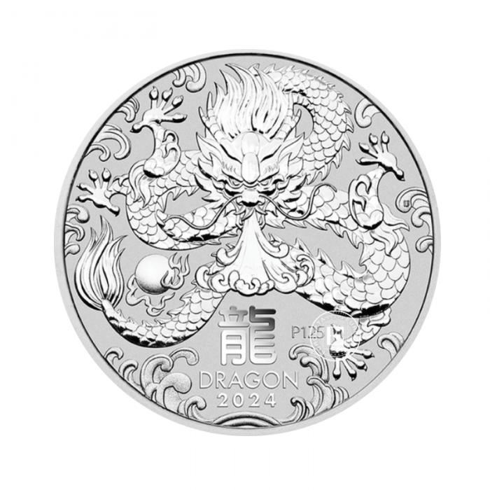 5 oz (155.50 g) srebrna  moneta Lunar III -  Dragon, Australia 2024 