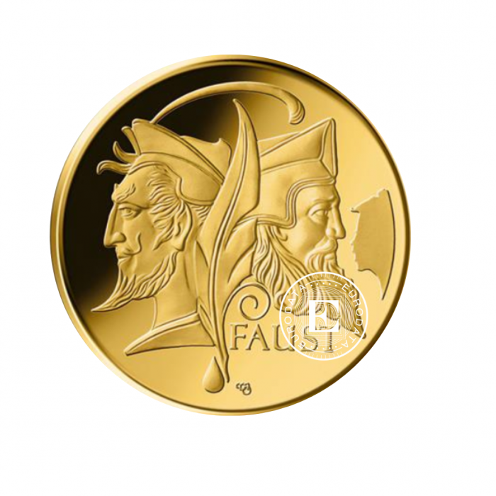 100 Eur (15.55 g) gold coin German literary masterpieces, Faust - A, D, F, G, J, Germany 2023 (with certificate)