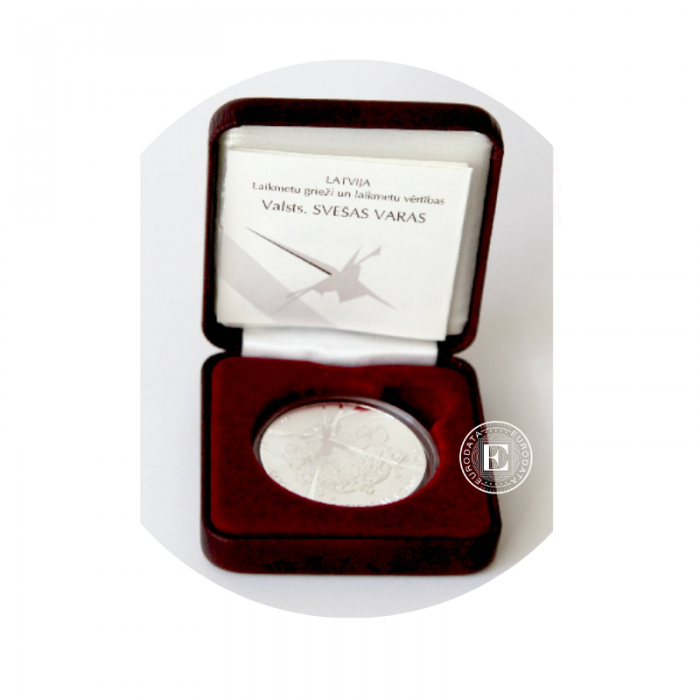 1 lat (31.47 g) pièce d'argent PROOF Foreign Rulers, Lettonie 2007