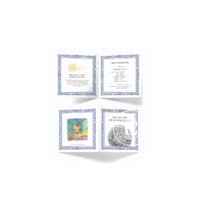 10 oz (311 g) sidabrinė moneta  kortelėje Germania, Lenkija 2023 (su sertifikatu)