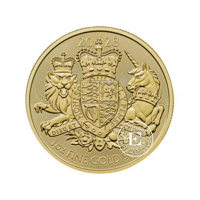 1oz (31.10 g) złota moneta Herb Królewski, Wielka Brytania 2023