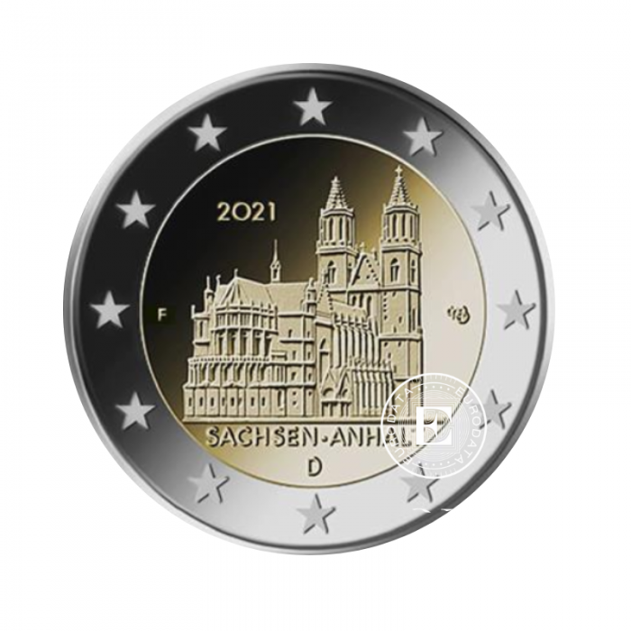 2 Eur coin Saxony Anhalt Cathedral of Magdeburg - F, Germany 2021