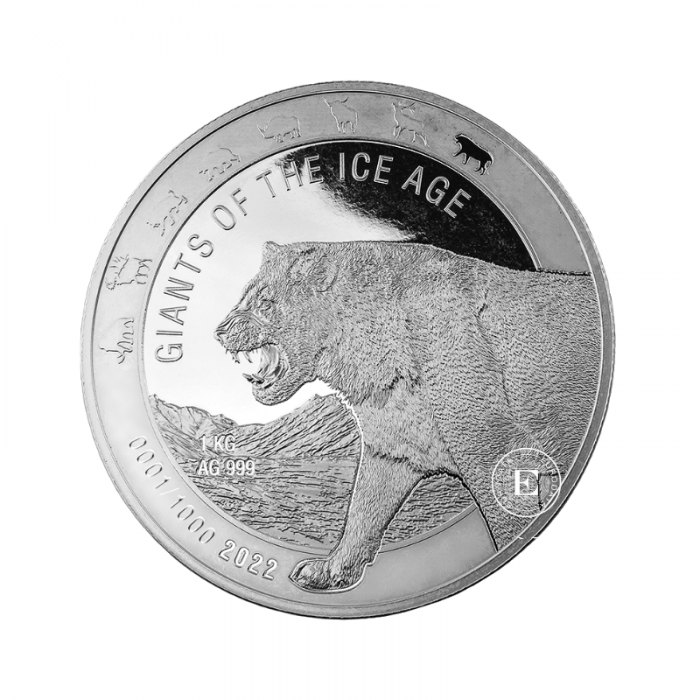 1 kg silver coin Giants of the Ice Age -  Cave Lion, Republic of Ghana 2022