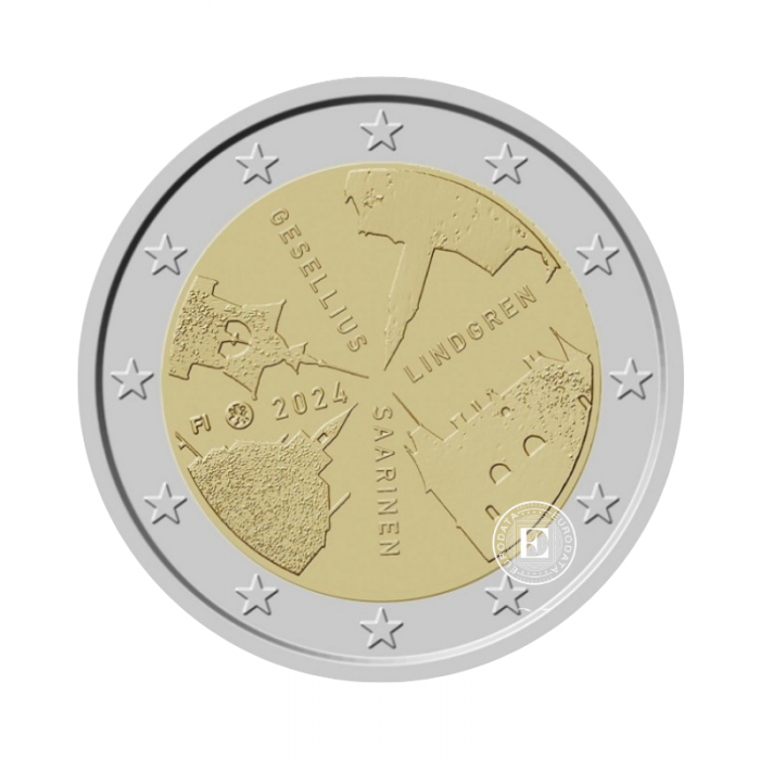 2 Eur PROOF coin Finnish architecture, Finland 2024