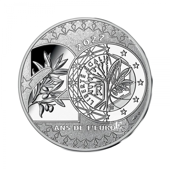 20 Eur silver coin 20 years of the Euro, France 2022