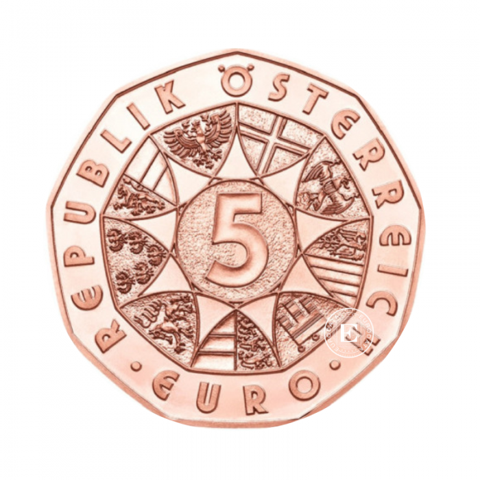 5 Eur varinė moneta Wiener Musikverein, Austrija 2020