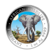 1 oz (31.10 g) pièce coloree d'argent Faune Africaine - Éléphant, Somalie 2025