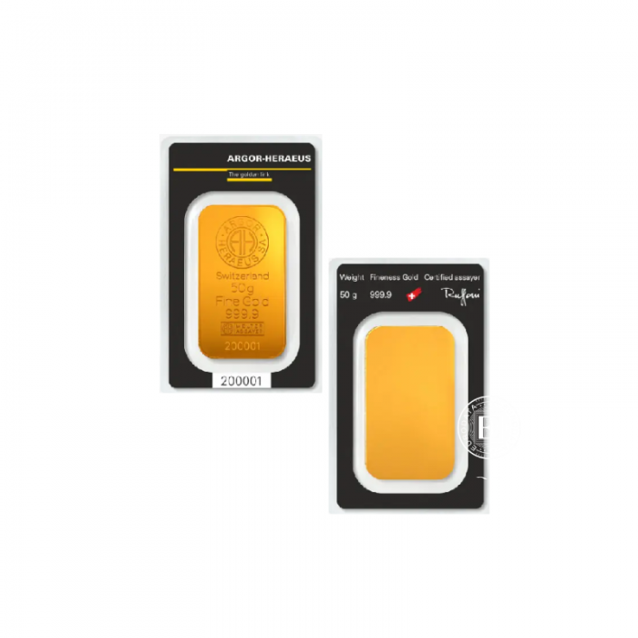 50 g gold bar Argor-Heraeus 999.9