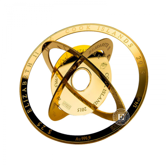 1 oz (31.10 g) investment gold armillary coin - bar Armillary, Valcambi 999.9