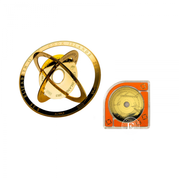 1 oz (31.10 g) investment gold armillary coin - bar Armillary, Valcambi 999.9