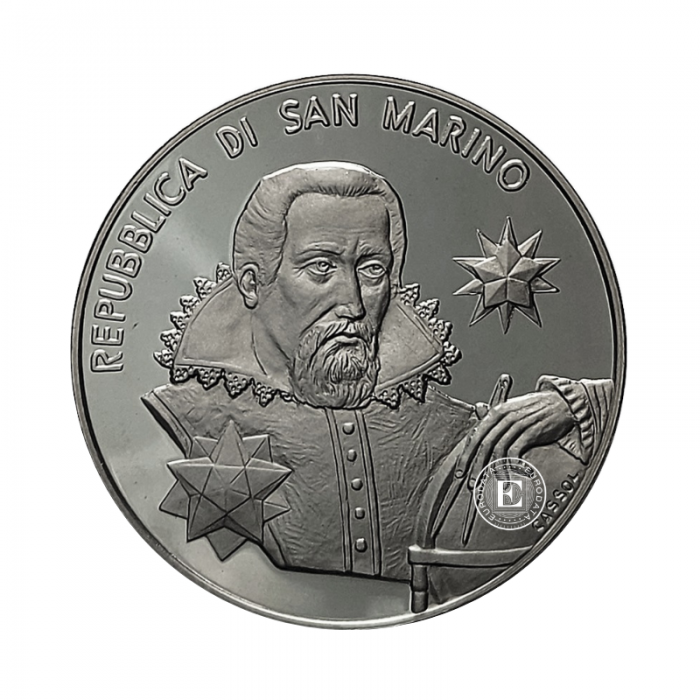 5 Eur (18 g) sidabrinė PROOF moneta Johannes Kepler, San Marinas 2009