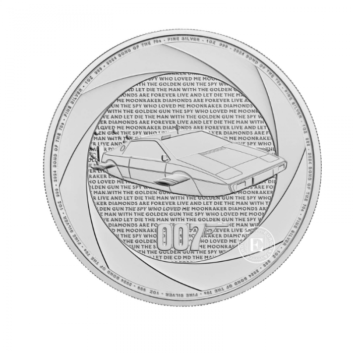 1 oz (31.10 g) pièce d'argent Six Decades of 007 - Bond of the 70s, Grande Bretagne 2024