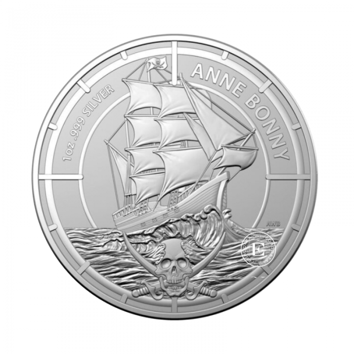 1 oz (31.10 g) sidabrinė moneta Pirate Queens - Anne Bonny,  Saliamono Salos 2021