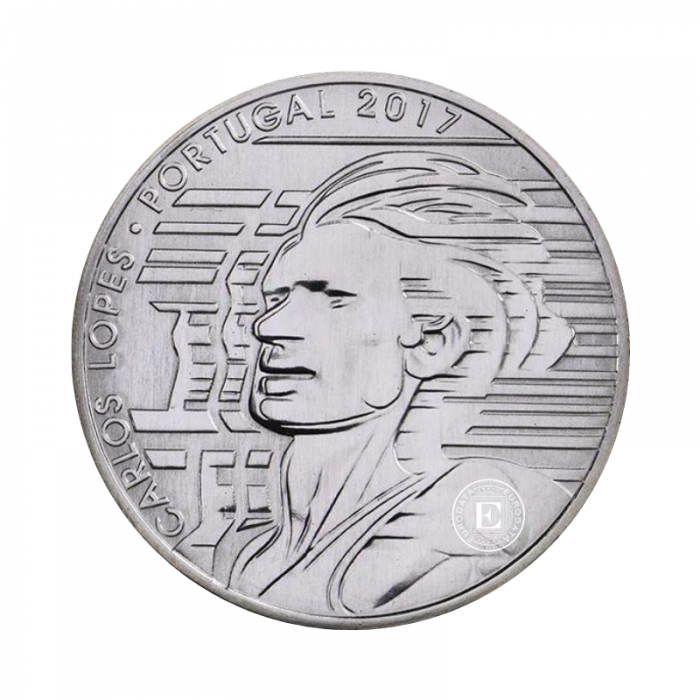 7.5 Eur silver coin  Carlos Lopes, Portugal 2017