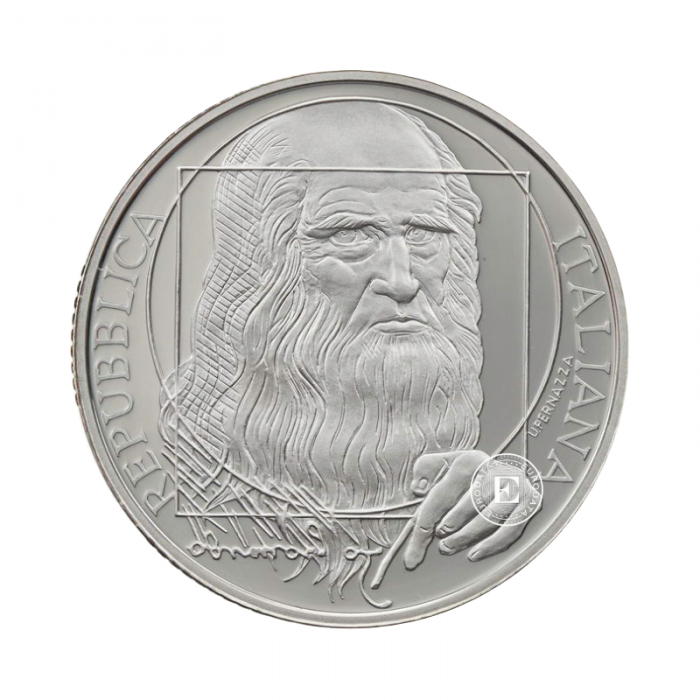 10 Eur (22 g) sidabrinė moneta Leonardo da Vinci, Italija 2006