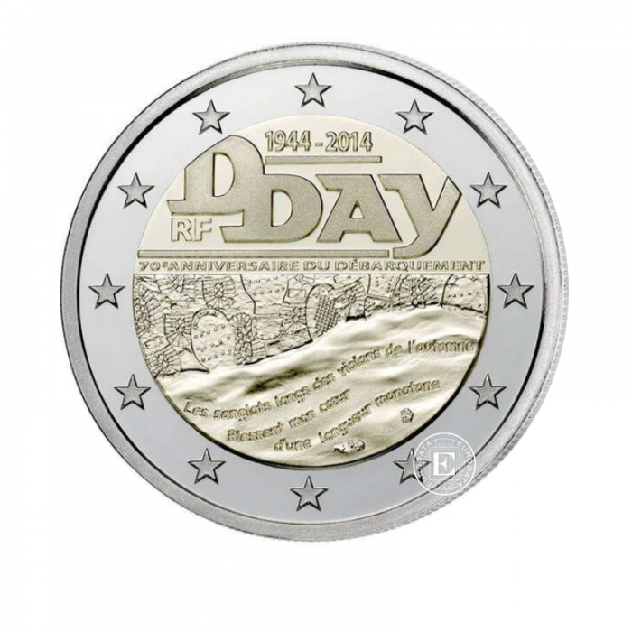 2 Eur moneta  70th anniversary of the Normandy landings, Francja 2014