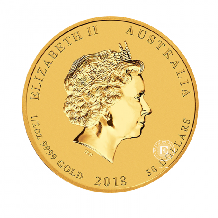 1/2 oz (15.55 g) Goldmünze Lunar II - Year of the Dog, Australien 2018