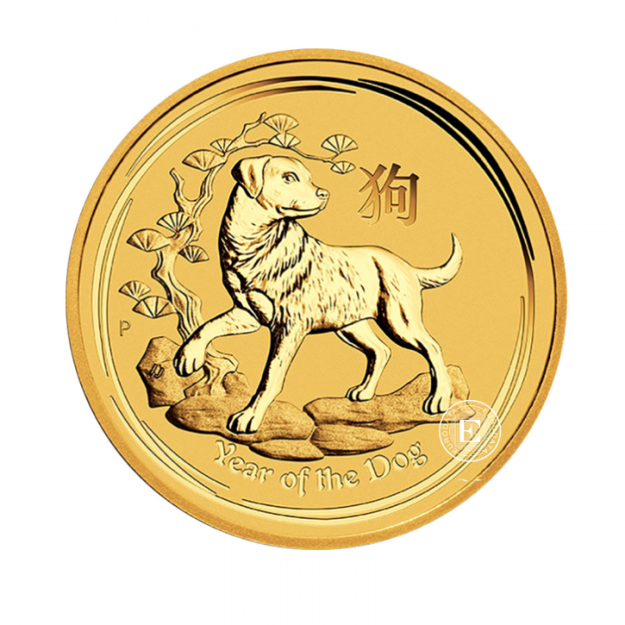 1/2 oz (15.55 g) Goldmünze Lunar II - Year of the Dog, Australien 2018