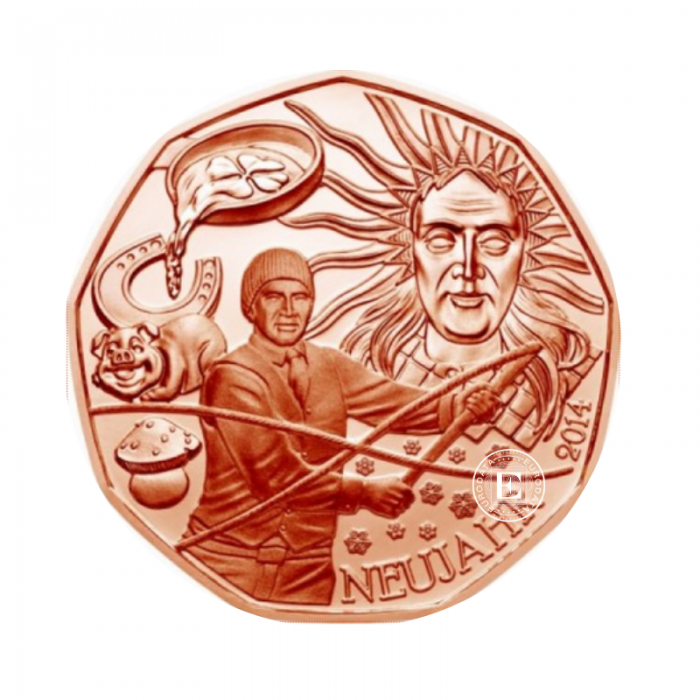 5 Eur varinė moneta Laimės dovana, Austrija 2014
