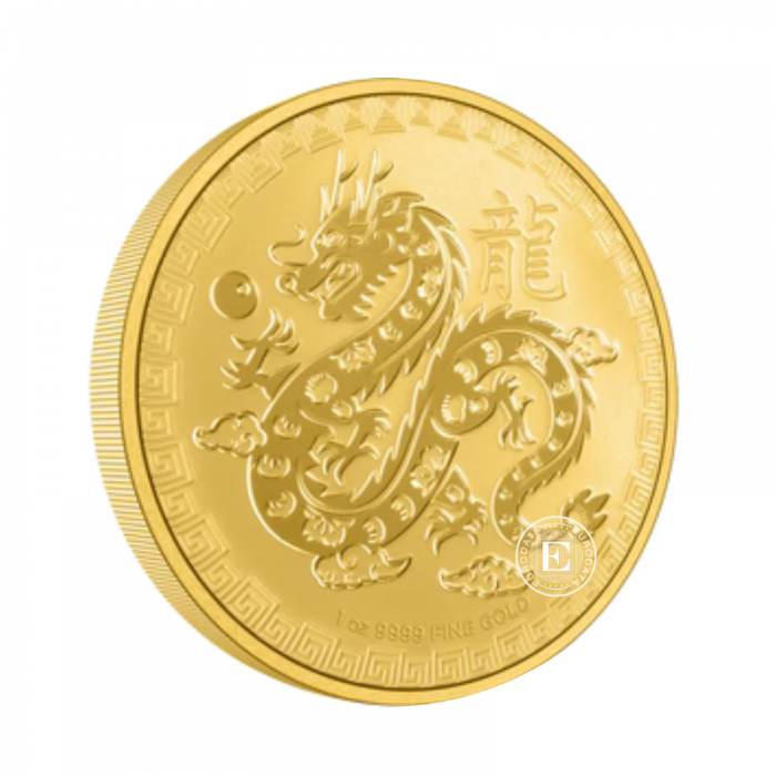 1 oz (31.10 g) pièce d'or Lunar - Dragon, Niue 2024