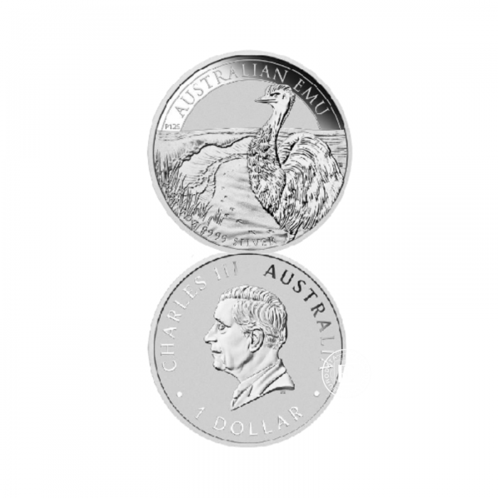 1 oz (31.10 g) pièce d'argent Australien Emu, Australie 2024