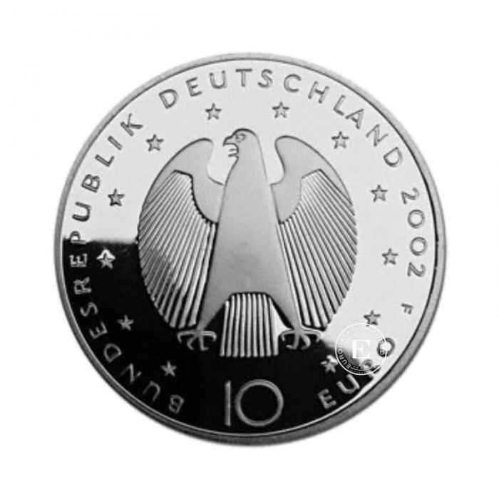 10 Eur (18 g) pièce d'argent  Introduction of the Euro, Allemagne 2002