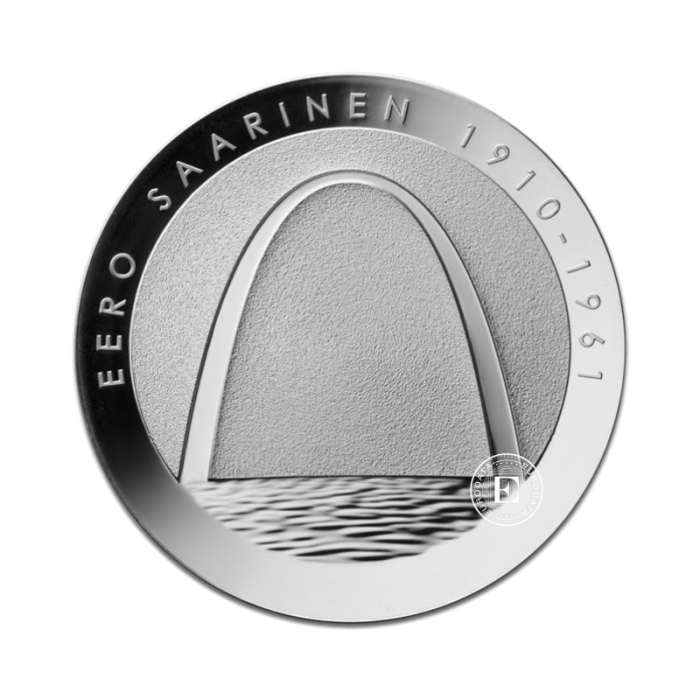 10 Eur (25.50 g) sidabrinė PROOF moneta Eero Saarinen ir architektūra, Suomija 2010