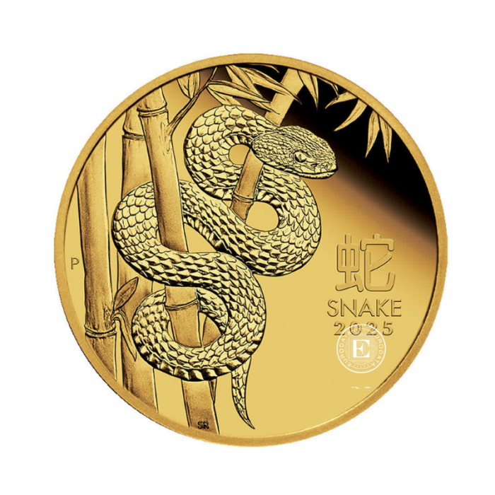 1 oz (31.10 g) gold  PROOF coin Lunar III - Year of  Snake, Australia 2025 (with certificate)