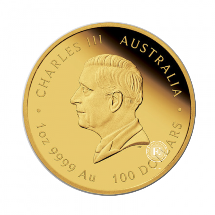 1 oz (31.10 g) auksinė PROOF moneta Lunar III -  Gyvatės metai, Australija 2025 (su sertifikatu)