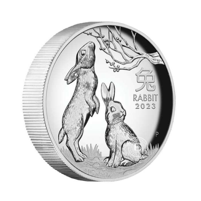 1 oz (31.10 g) srebrna PROOF moneta Lunar Year of the Rabbit, Australia 2023 (high relief)