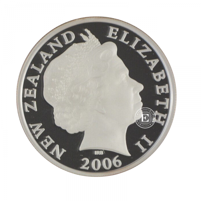 1 oz (31.10 g) sidabrinė PROOF moneta Karalienės Elžbietos II 80-asis gimtadienis, Naujoji Zelandija 2006