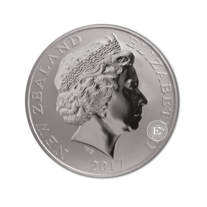 1 oz (31.10 g) pièce d'argent sur la carte Kiwi, Nouvelle-Zélande 2017