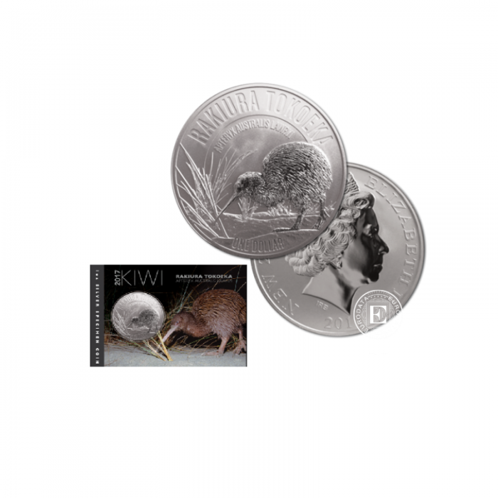 1 oz (31.10 g) pièce d'argent sur la carte Kiwi, Nouvelle-Zélande 2017