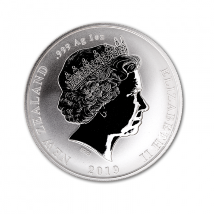 1 oz (31.10 g) pièce d'argent sur la carte Kiwi, Nouvelle-Zélande 2019