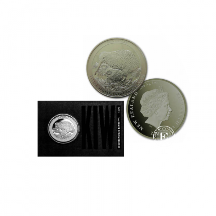 1 oz (31.10 g) silver coin on coincard Kiwi, New Zealand 2022