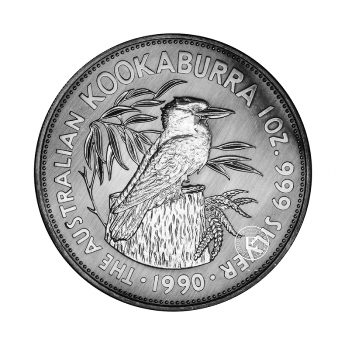 1 oz  (31.10 g) srebrna moneta Kookaburra, Australia 1990