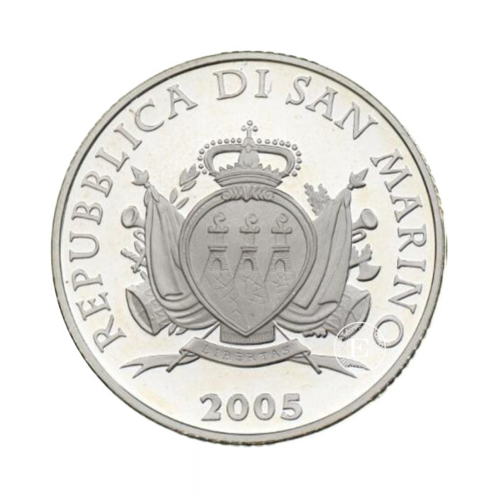 10 Eur (22 g) sidabrinė PROOF moneta Milizia Uniformata, San Marinas 2005