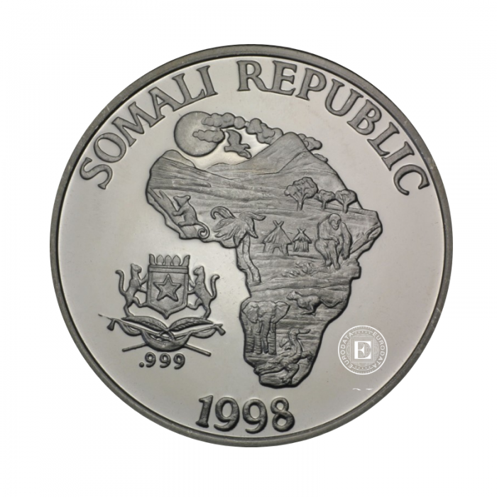 1 oz (31.10 g) pièce d'argent Monkey, Somalie 1998