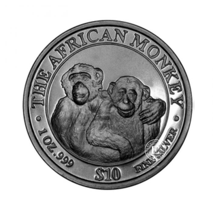 1 oz (31.10 g) sidabrinė moneta Monkey, Somalis 2000