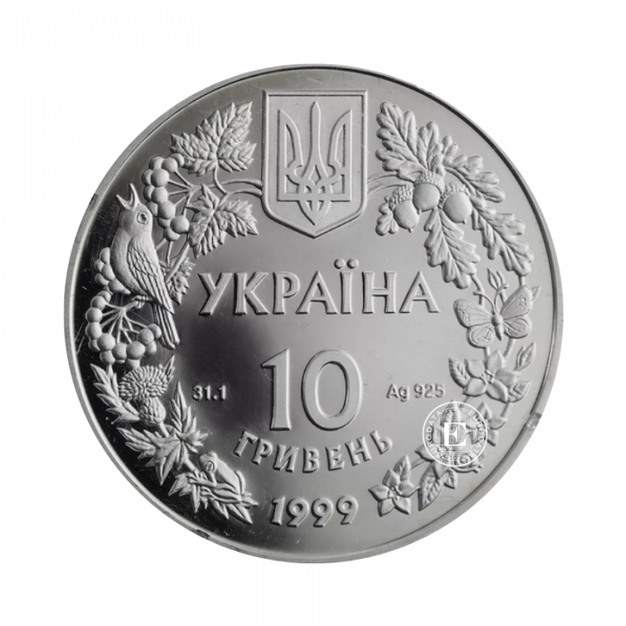 1 oz (31.10 g) sidabrinė moneta Miegapelė, Ukraina 1999