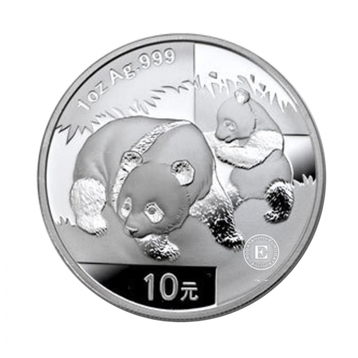 1 oz (31.10 g) sidabrinė moneta Panda, Kinija 2008