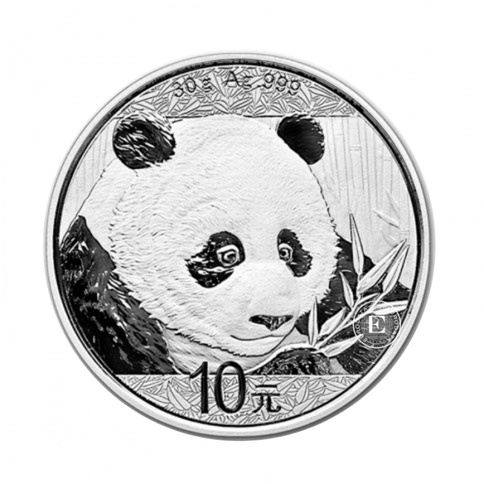 30 g sidabrinė moneta Panda, Kinija 2018