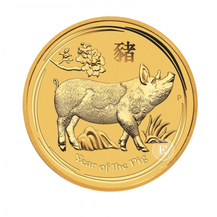 1/2 oz (15.55 g) pièce d'or Lunar II - Year of the Pig, Australie 2019