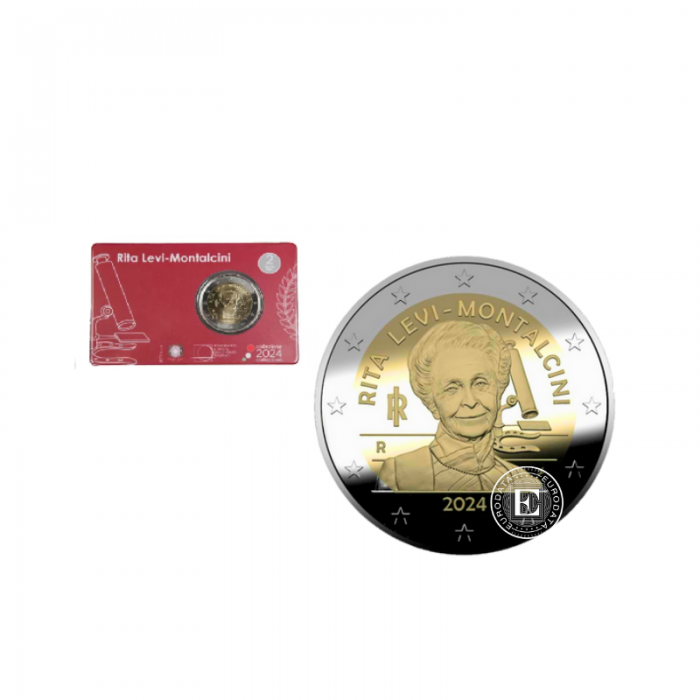 2 Eur BU moneta kortelėje Rita Levi-Montalcini, Italija 2024