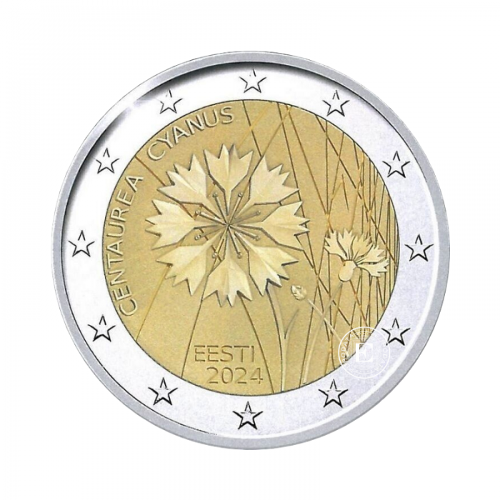 2 Eur Münze Cornflower, Estonie 2024